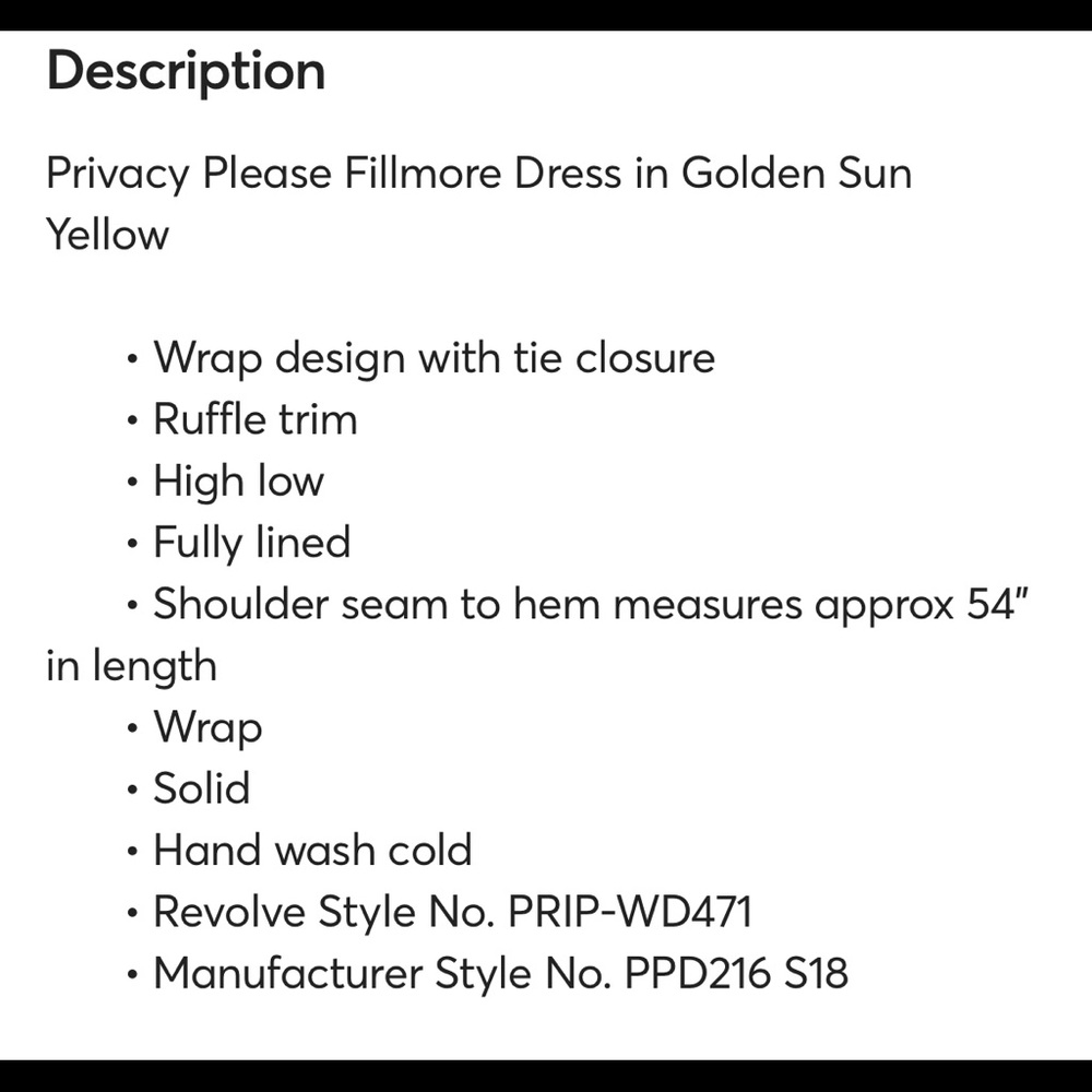 Privacy Please Yellow Ruffle Dress - Picture 4 of 4